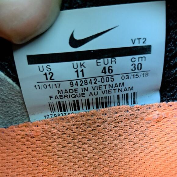 %Size 12 NIKE AIR VAPORMAX FLYKNIT 2 942842-005 Men 2017 A6 main image 6